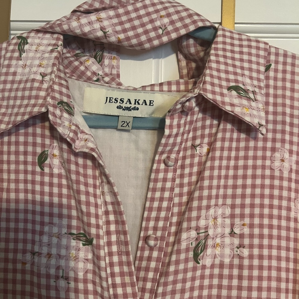 Pink Gingham Sleeveless Dress JessaKae - Picture 2 of 2